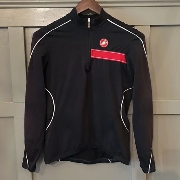 Castelli Long Sleeve Cycling Jersey Black Quarter Zip Mens Size Medium - Picture 7 of 7
